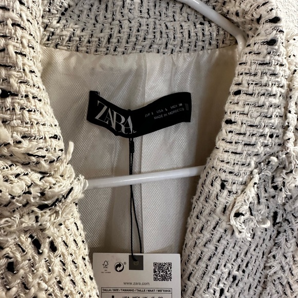 NWT Zara Textured Double-Breasted Blazer - Picture 10 of 12